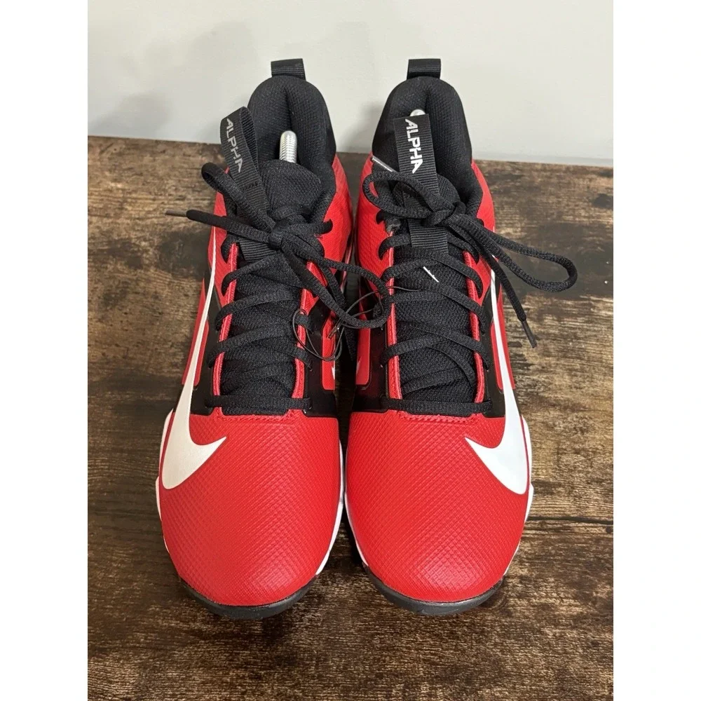 Nike Alpha Menace 4 Shark Men's Red/White Football Cleats NWOB Size 9.5 Shoes‎